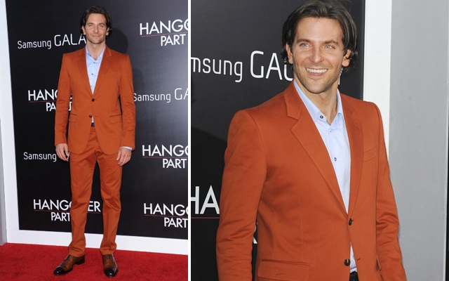 Bradley Cooper Rocks Rust-Coloured Gucci Suit At The Hangover 3 LA