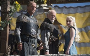 Above: Game Of Thrones' Jorah Mormont, Barristan Selmy and Daenerys Targaryen (Photo: HBO)