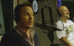 Above: Chris Pratt showed off his rap skills during a recent radio interview