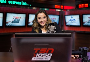 Above: Andi Petrillo, the new host of TSN Radio's Leafs Lunch (Photo courtesy: Bell Media)