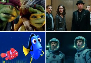 Above (Clockwise): Teenage Mutant Ninja Turtles: Out of the Shadows, The Conjouring 2, Independence Day: Resurgence and Finding Dory