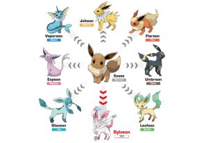 Above: Here is a chart of all the Eevee evoltuions