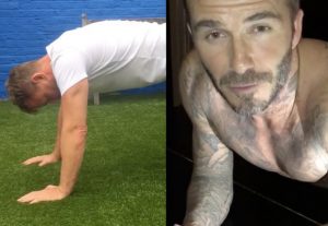 Above: Armie Hammer and David Beckham show their support for the cause.