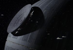 Above: The Death Star nears completion in 'Rogue One'