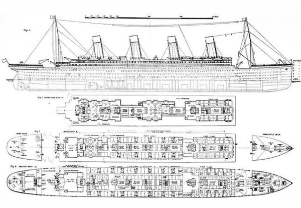 30 Fascinating Facts About The Titanic - Technical sketches - AmongMen